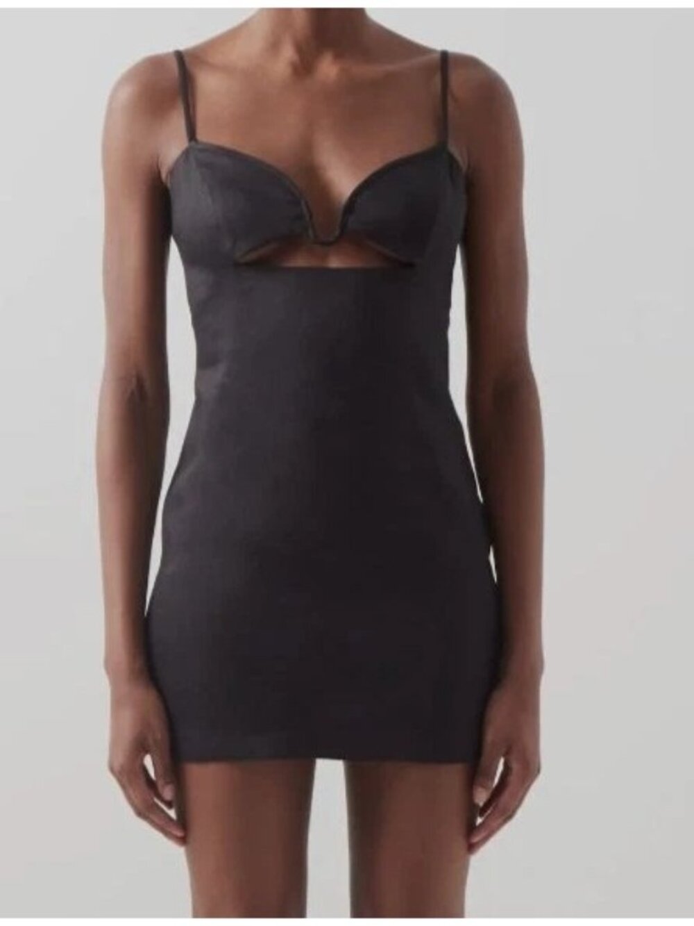 Gauge81 Chaleg Linen Mini Dress Black Womens Size Large